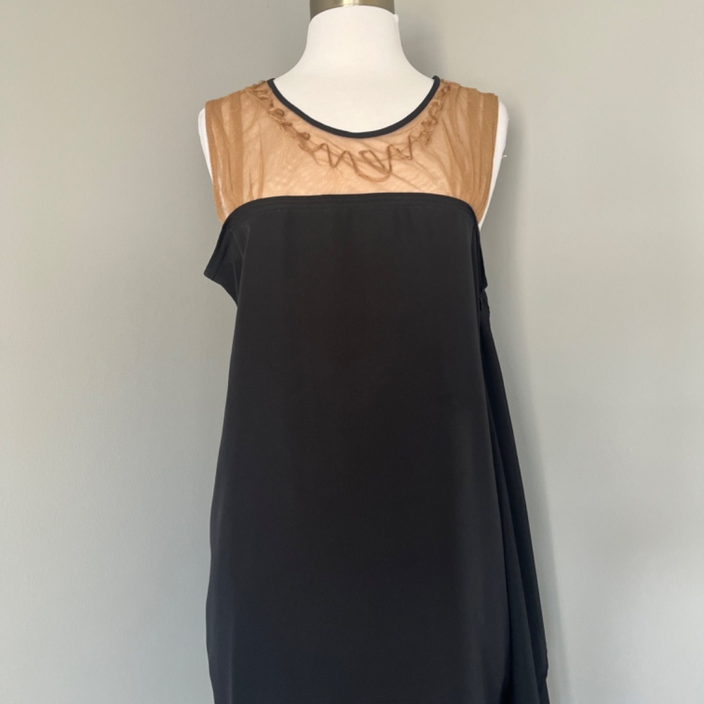 Liu Jo Black Lace detail Cocktail Boxy Flounce  Mini Flowy Dress Large - Picture 2 of 16